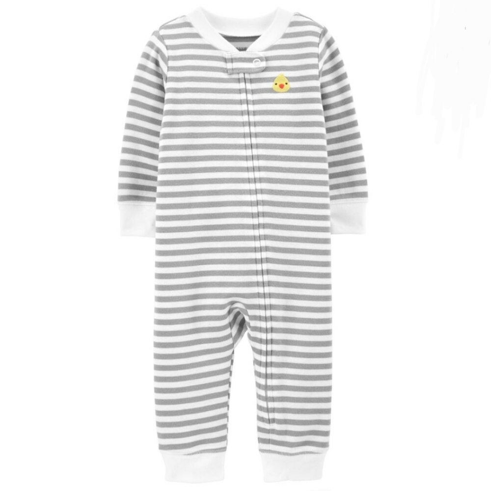 💥4/$25 Carter's | Chick Striped Zip-Up Footless Sleep & Play | Size 6months